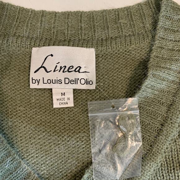 Linea by Louis Dell'Olio Sweater Women M Medium Ivy Knitted V Neck Jumper Ribbed - Picture 7 of 10
